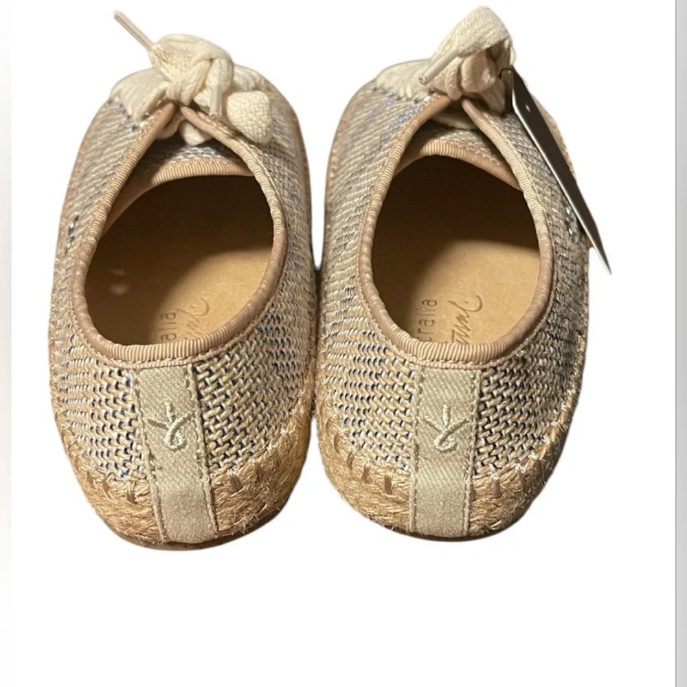 EMU AUSTRALIA AGONIS WEAVE ESPADILLES SNEAKERS WOMEN METALLIC BLUE BEIGE SIZE 7